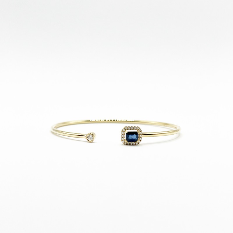 Brazalete Cuadro Zafiro Con Diamantes – Victoria Fine Jewelry