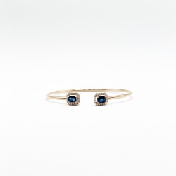 Brazalete Doble Cuadro Zafiro Con Diamantes – Victoria Fine Jewelry