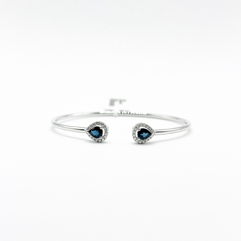 Brazalete Doble Gota Zafiro Con Diamantes – Victoria Fine Jewelry