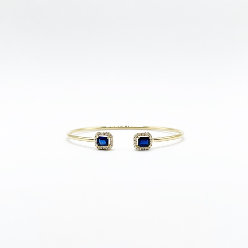 Brazalete Doble Cuadro Zafiro con Diamantes – Victoria Fine Jewelry