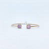 Brazalete Doble Cuadro Zafiro Rosa con Diamante – Victoria Fine Jewelry