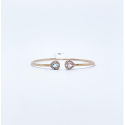 Brazalete Doble Gota Aguamarina y Morganita con Diamante – Victoria Fine Jewelry