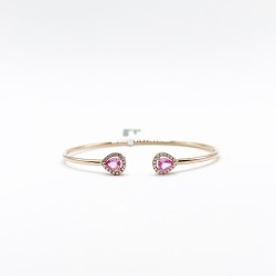 Brazalete Doble Gota Zafiro Rosa Con Diamantes – Victoria Fine Jewelry
