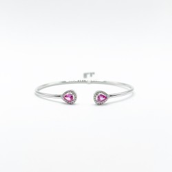 Brazalete Doble Gota Zafiro Rosa Con Diamantes – Victoria Fine Jewelry