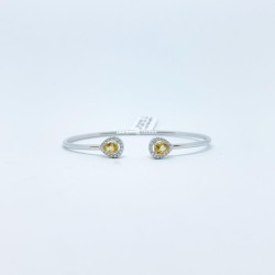 Brazalete Doble Gota Citrino con Diamante – Victoria Fine Jewelry