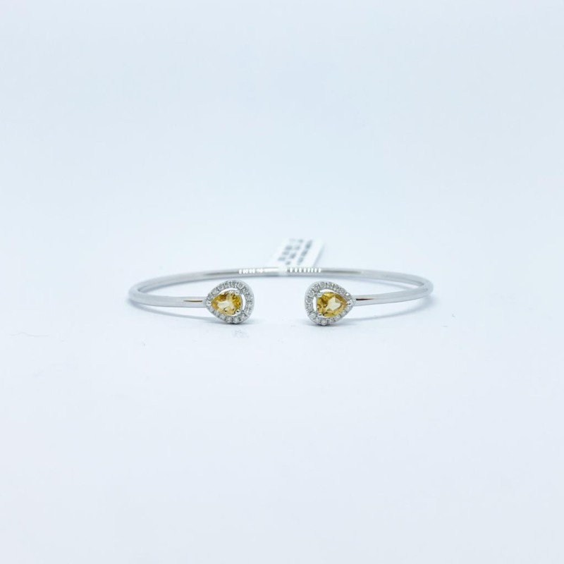 Brazalete Doble Gota Citrino con Diamante – Victoria Fine Jewelry