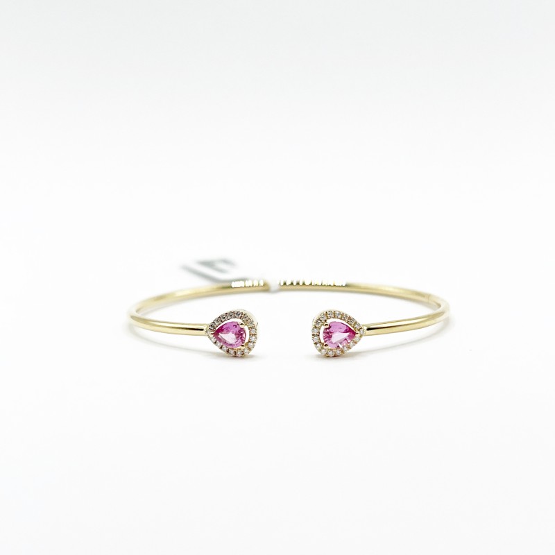Brazalete Doble Gota Zafiro Rosa Con Diamantes – Victoria Fine Jewelry