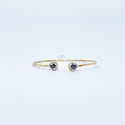 Brazalete Doble Gota de Diamante Negro y Diamante – Victoria Fine Jewelry