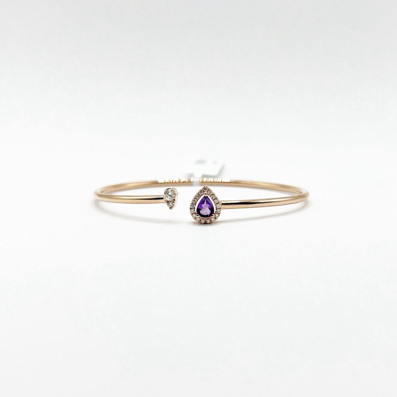 Brazalete Gota De Amatista y Diamantes – Victoria Fine Jewelry