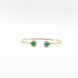 Brazalete Doble Gota Esmeralda Con Diamantes – Victoria Fine Jewelry