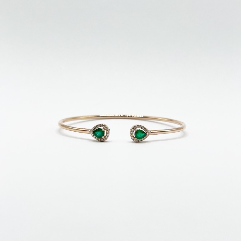 Brazalete Doble Gota Esmeralda Con Diamantes – Victoria Fine Jewelry
