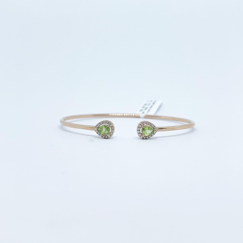 Brazalete Doble Gota Peridoto con Diamante – Victoria Fine Jewelry