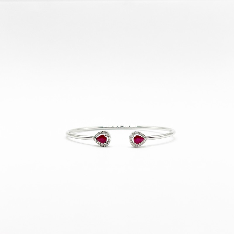 Brazalete Doble Gota Rubí Con Diamantes – Victoria Fine Jewelry