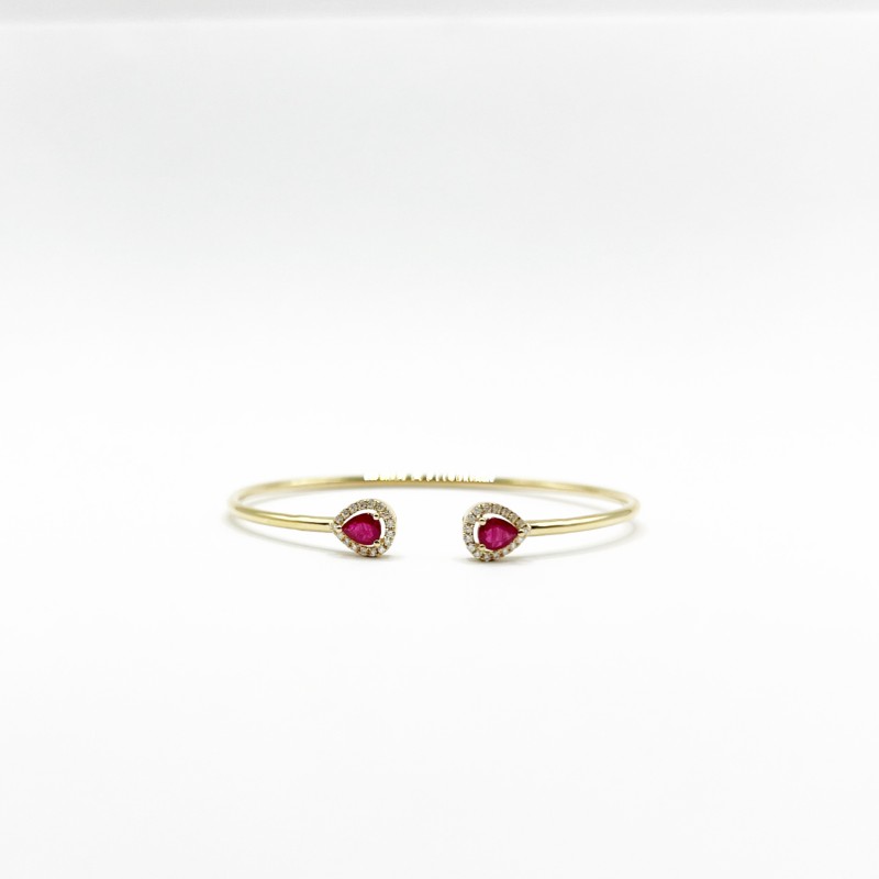 Brazalete Doble Gota Rubí Con Diamantes – Victoria Fine Jewelry