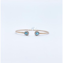 Brazalete Doble Gota Topacio Azul con Diamante – Victoria Fine Jewelry