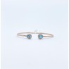 Brazalete Doble Gota Topacio Azul con Diamante – Victoria Fine Jewelry