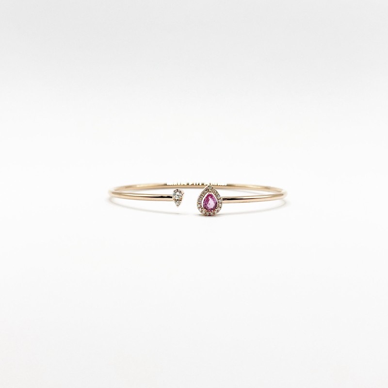 Brazalete Gota De Zafiro Rosa y Diamantes – Victoria Fine Jewelry