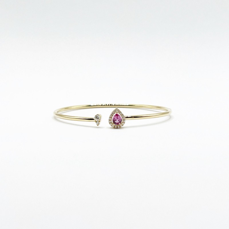 Brazalete Gota De Zafiro Rosa y Diamantes – Victoria Fine Jewelry