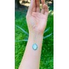 Cadena Con Dije Virgen Milagrosa y Aguamarina – Victoria Fine Jewelry
