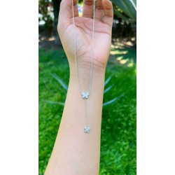 Collar Corbatín Mariposas Con Zirconia – Victoria Fine Jewelry