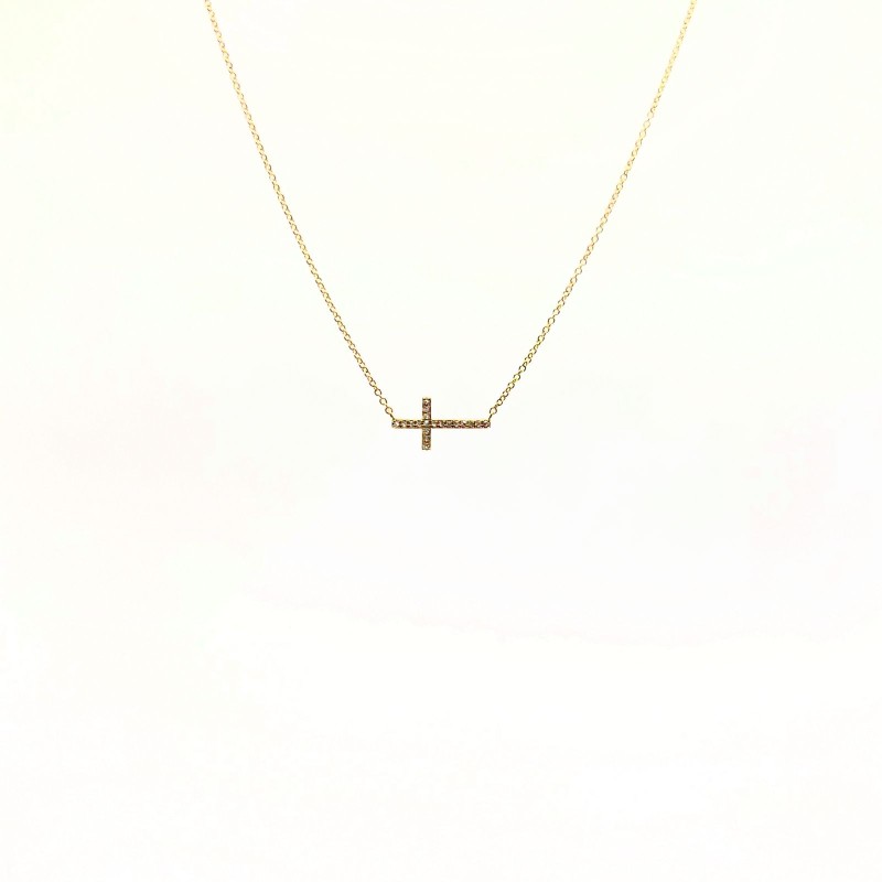 Collar Cruz Horizontal Con Diamantes – Victoria Fine Jewelry