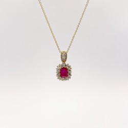 Collar Cuadro Rubí Con Diamantes – Victoria Fine Jewelry