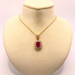 Collar Cuadro Rubí Con Diamantes – Victoria Fine Jewelry