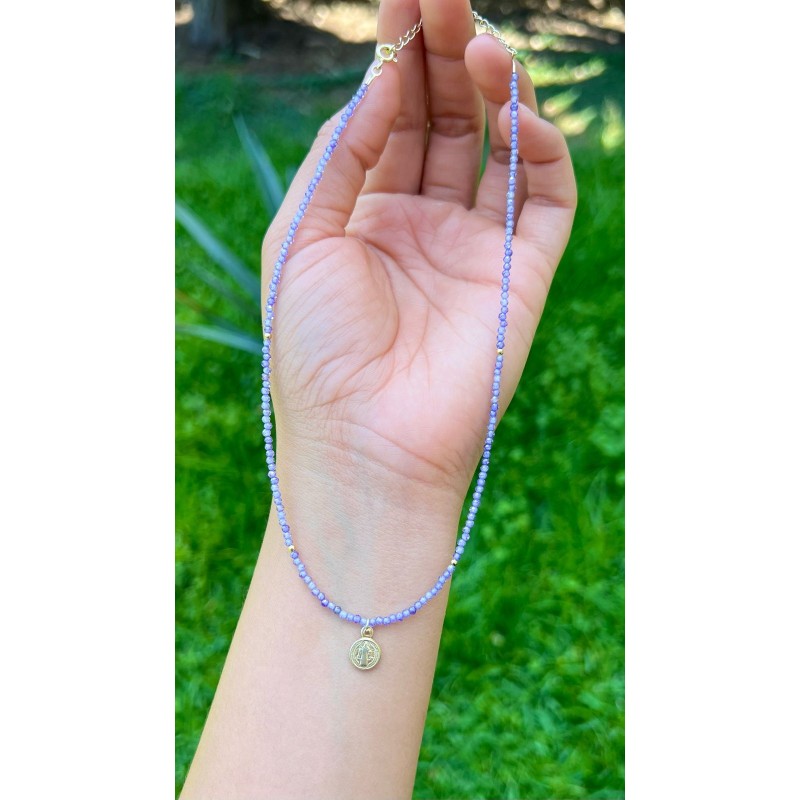 Collar De Amatista Con Dije San Benito – Victoria Fine Jewelry