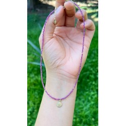 Collar De Rubí Con Dije San Benito – Victoria Fine Jewelry