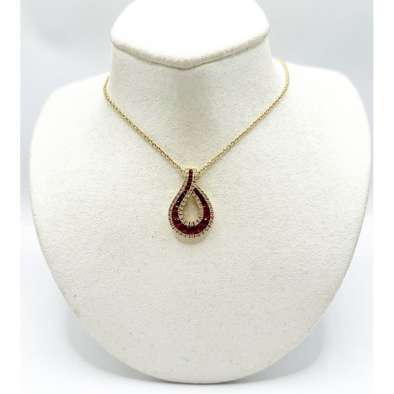 Collar Gota de Rubí con Diamantes – Victoria Fine Jewelry