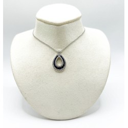 Collar Gota de Zafiro con Diamantes – Victoria Fine Jewelry