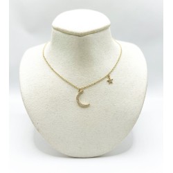 Collar Luna con Estrella de Diamante – Victoria Fine Jewelry