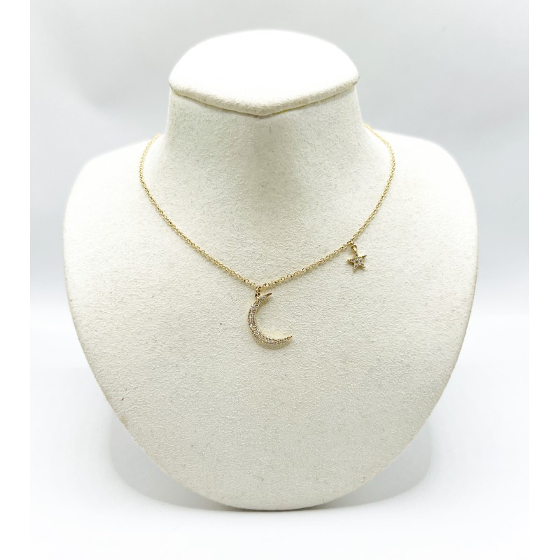 Collar Luna con Estrella de Diamante – Victoria Fine Jewelry