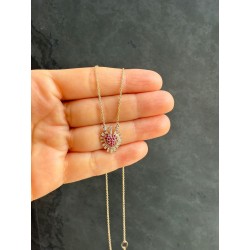 Collar Sagrado Corazón Rubí Con Diamantes – Victoria Fine Jewelry
