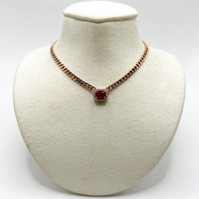 Gargantilla Cuadro de Rubí con Diamantes – Victoria Fine Jewelry