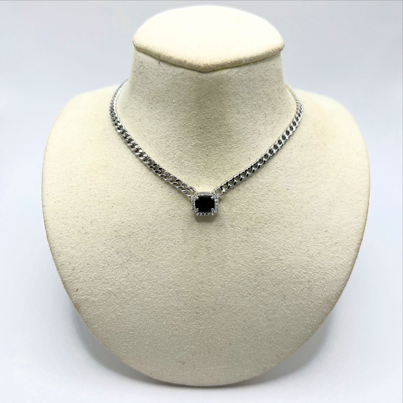 Gargantilla Cuadro De Zafiro Con Diamantes – Victoria Fine Jewelry