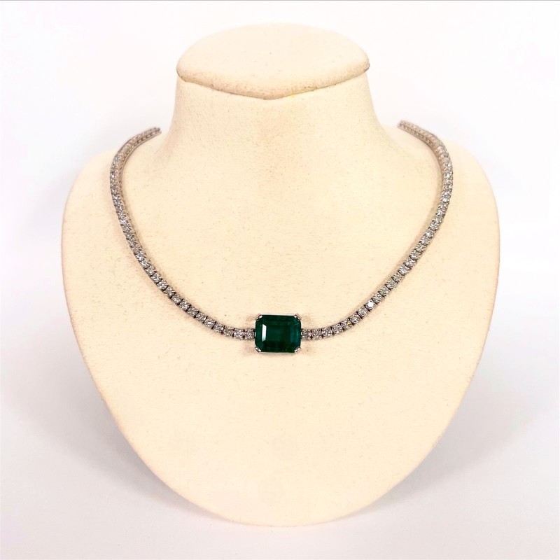 Gargantilla De Esmeralda Con Diamantes – Victoria Fine Jewelry