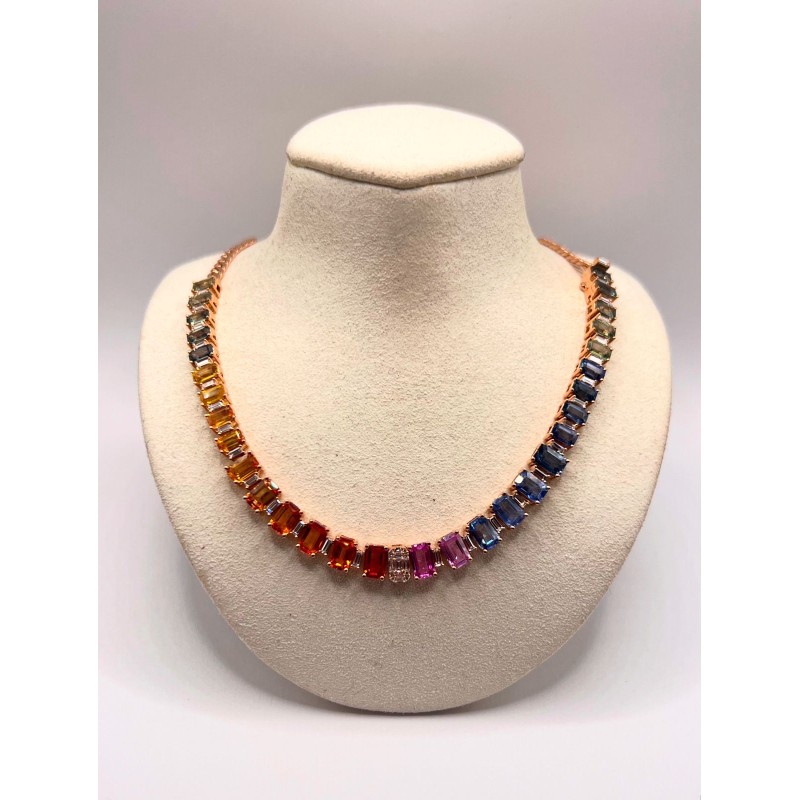 Gargantilla Zafiros Raibow Con Diamantes – Victoria Fine Jewelry