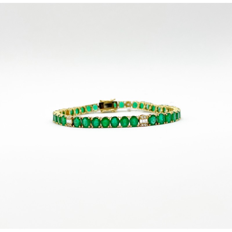 Pulsera de Esmeralda con Diamantes – Victoria Fine Jewelry