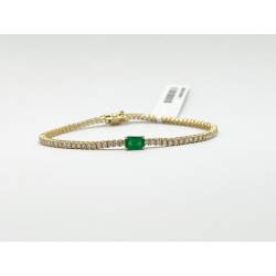 Pulsera Tennis Diamante con Esmeralda – Victoria Fine Jewelry