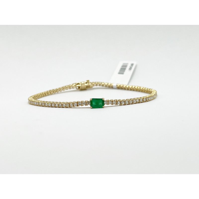 Pulsera Tennis Diamante con Esmeralda – Victoria Fine Jewelry