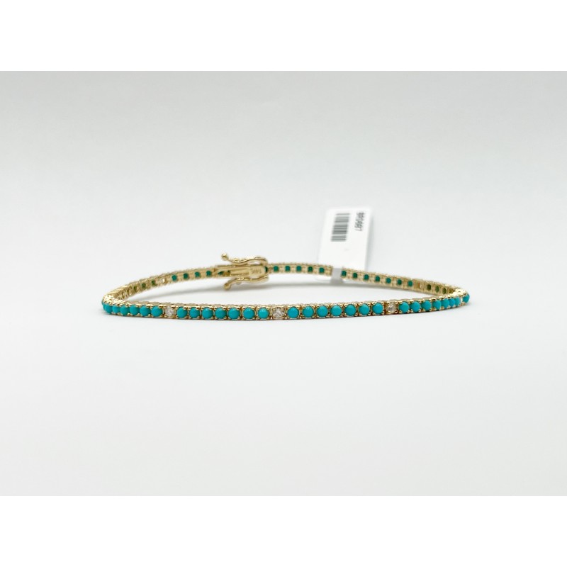 Pulsera Tennis Turquesa con Diamantes – Victoria Fine Jewelry