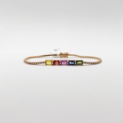 Pulsera Zafiros Multicolor y Diamantes – Victoria Fine Jewelry