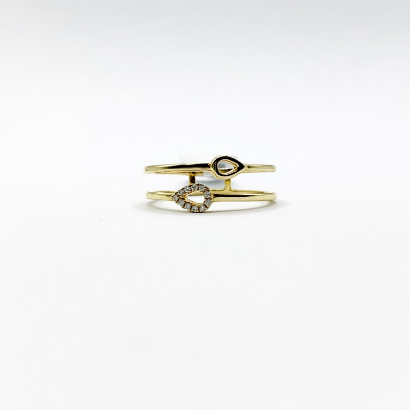 Anillo Doble Con Gota Diamantes – Victoria Fine Jewelry