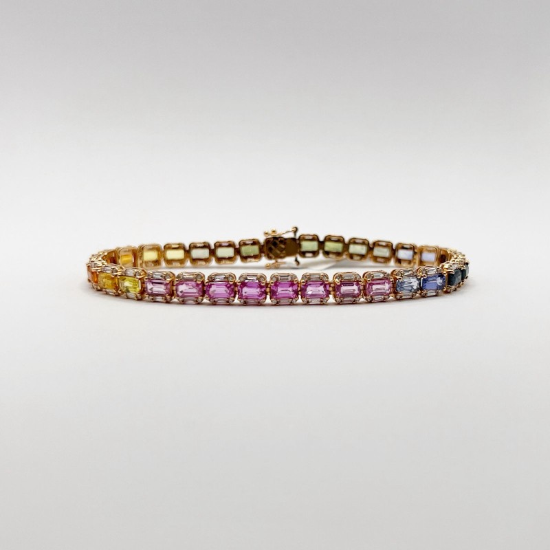 Pulsera Zafiros Rainbow Con Diamantes – Victoria Fine Jewelry