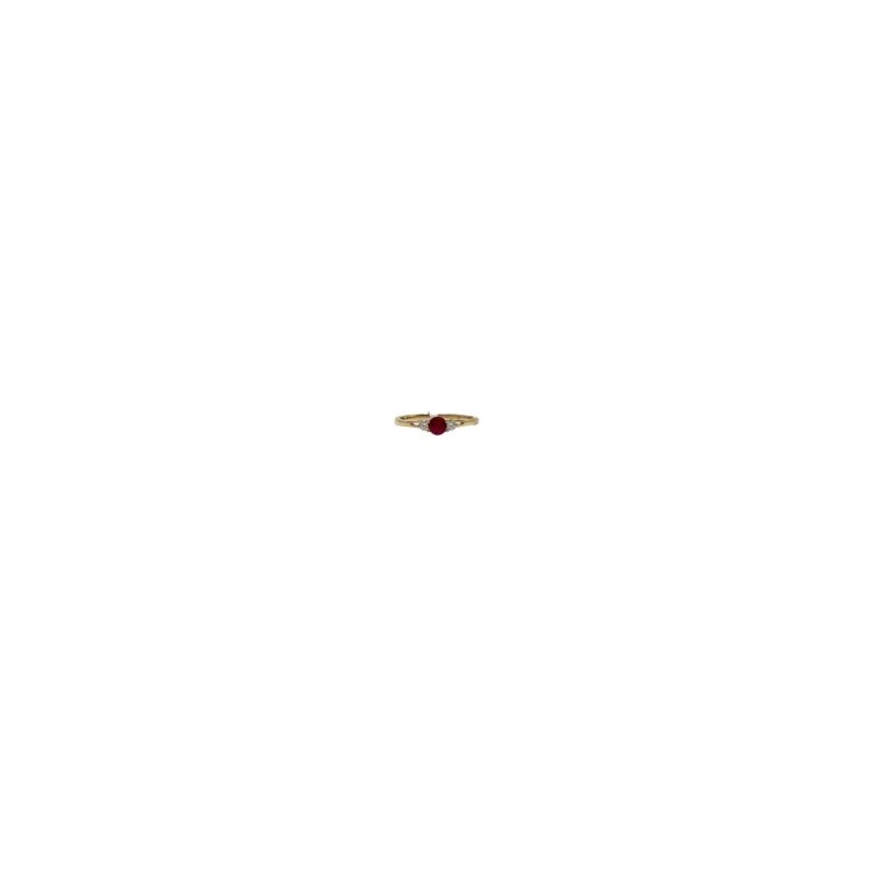 Anillo Con Rubí Redondo y Diamantes – Victoria Fine Jewelry