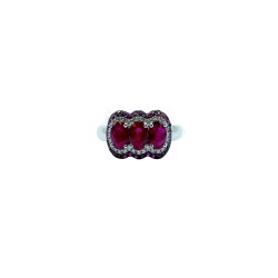 Anillo Ovales De Rubí Con Diamantes – Victoria Fine Jewelry