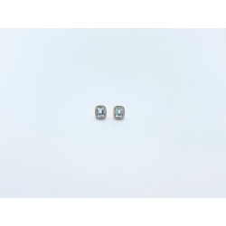 Aretes Cuadrados De Topacio Azul Con Diamantes – Victoria Fine Jewelry