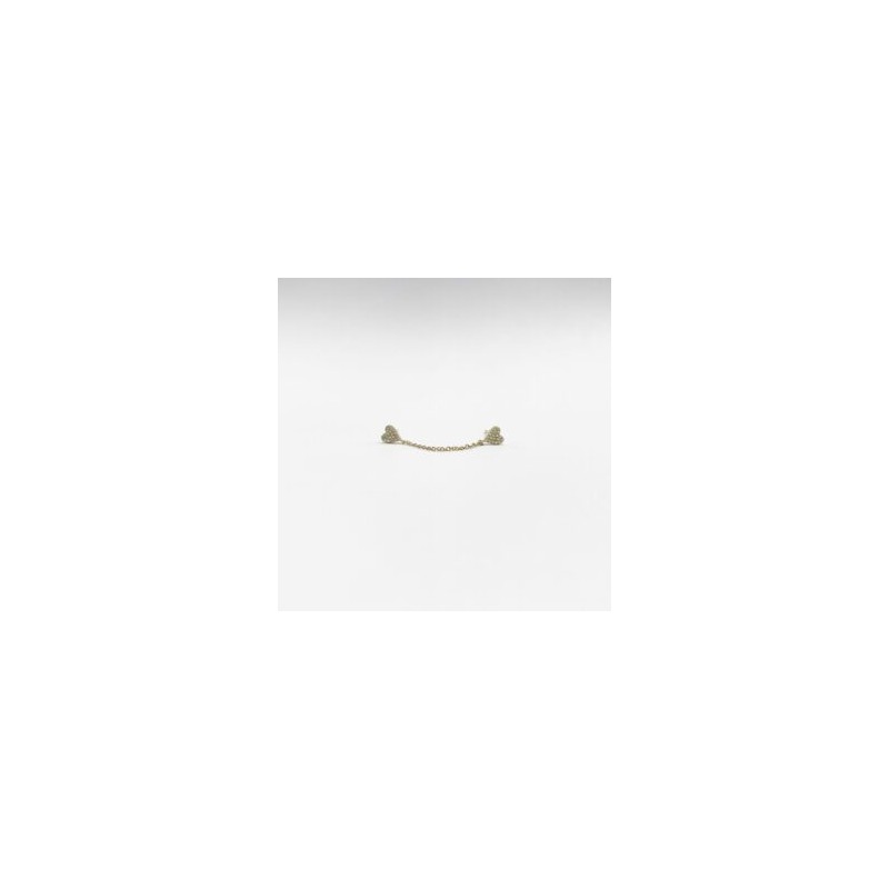 Arete Corazón Doble Con Cadena – Victoria Fine Jewelry