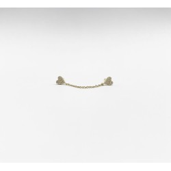 Arete Corazón Doble Con Cadena – Victoria Fine Jewelry